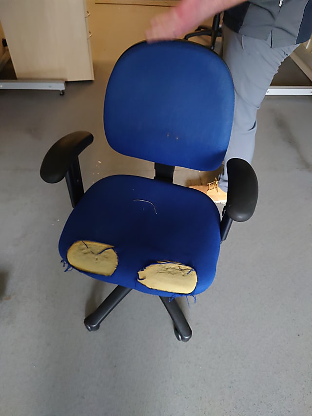 Damaged operator chair