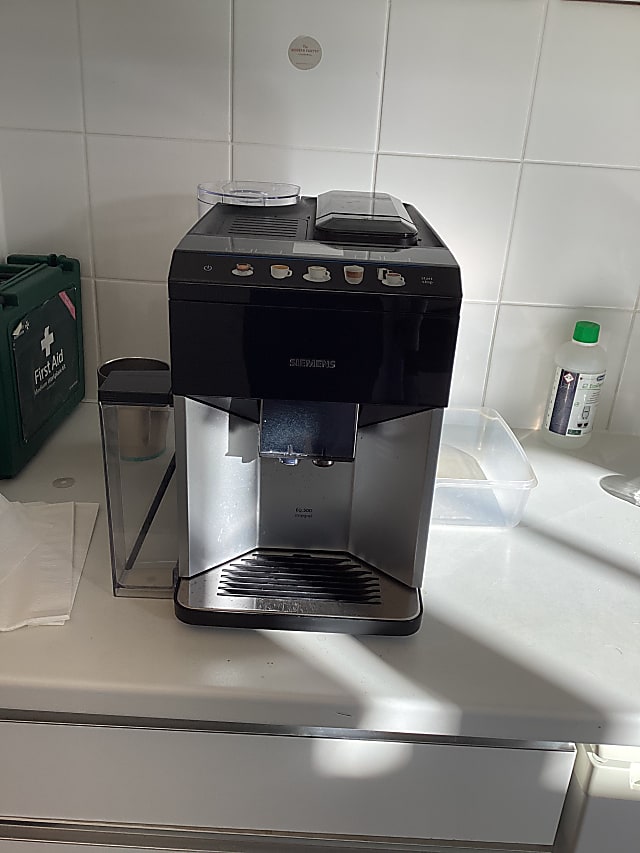 black Siemens coffee machine