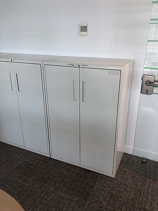 white 2 door cabinet