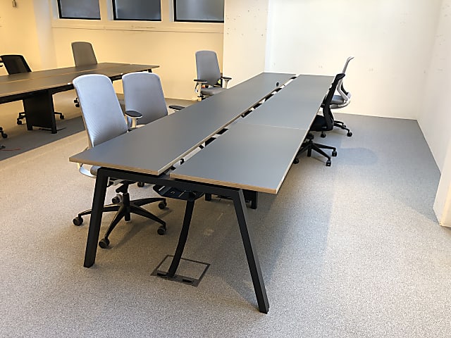 Bench bank of 8 desks configurable  - 100cm tops