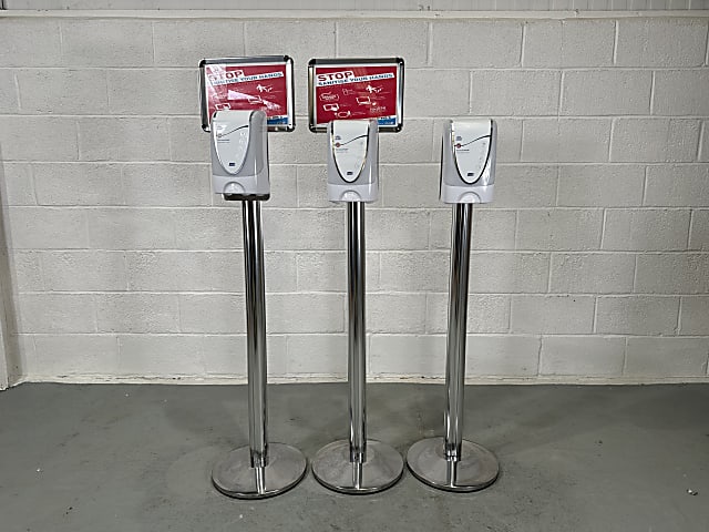 Set of 3 electronic hand sanitiser stations