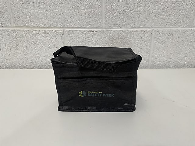 A box of black insulated zip lunch bags (approx 80) 