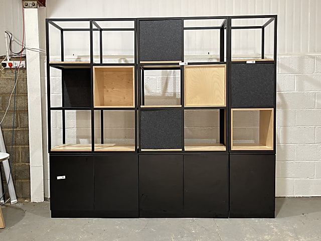 Storage shelving unit black cube organiser