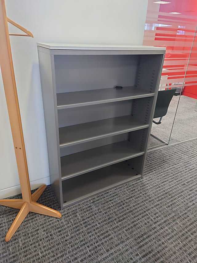 White top grey cabinet shelving 