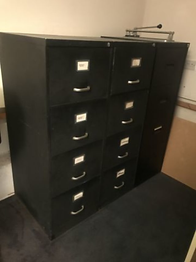  black metal 4-drawer filing cabinets