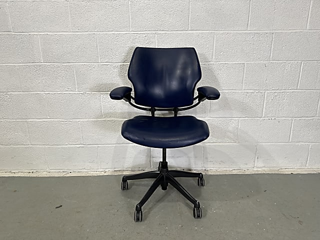 HumanScale Freedom Blue leather Chair