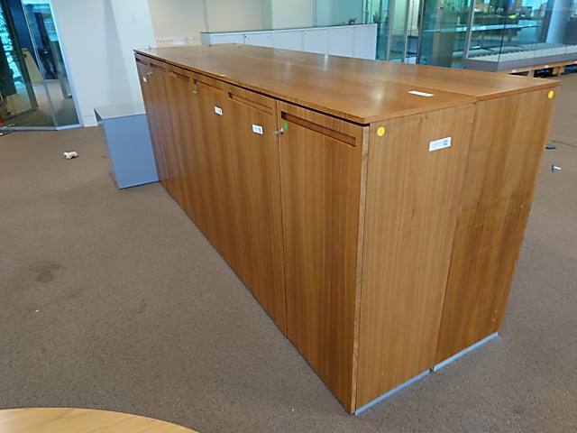 walnut cabinet triple units