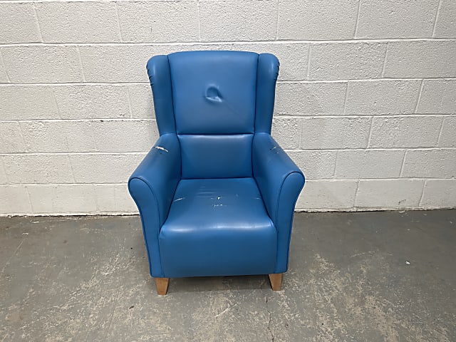 Pineapple tufted blue plastic sofa chair