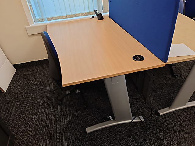 Left waved desk