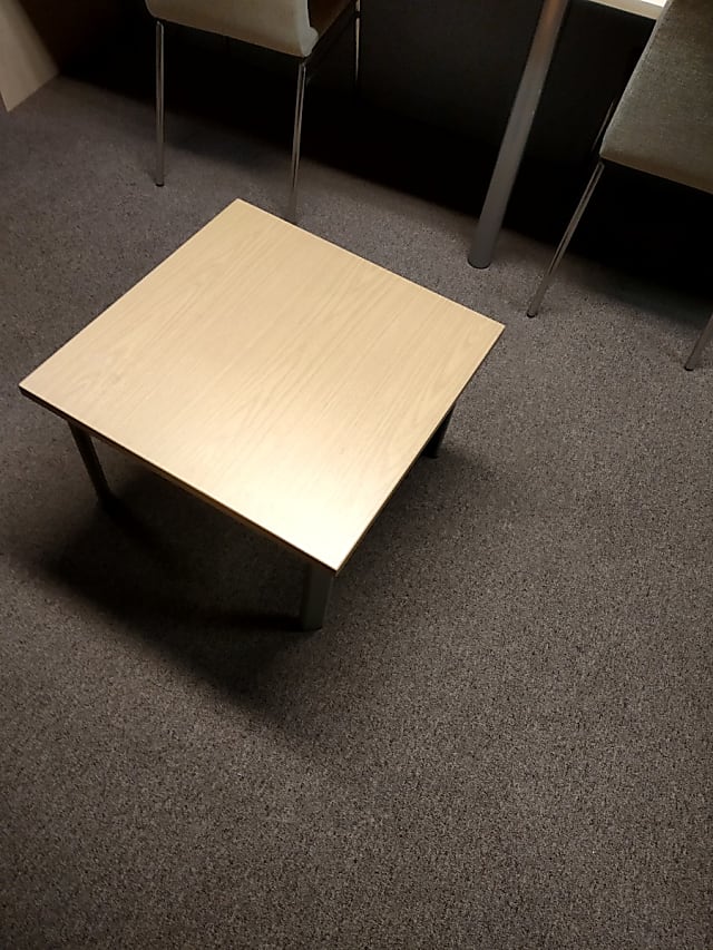 Small, low square table