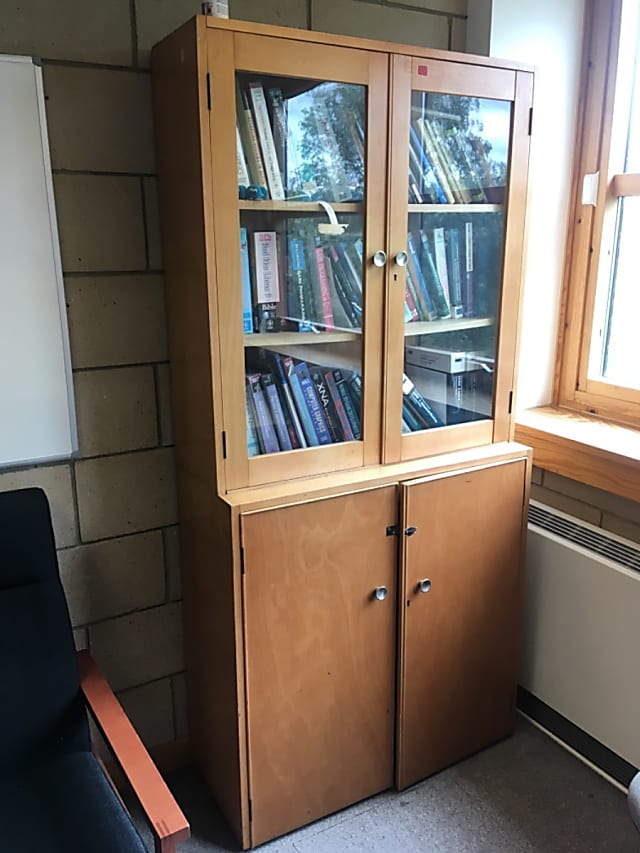 Glass bookcase and cabinet