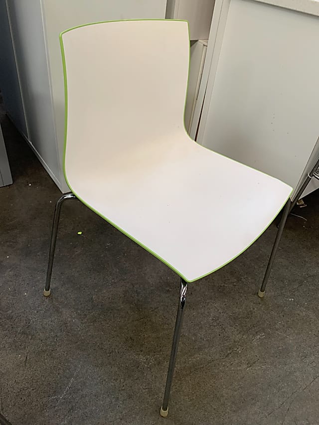 Stackable chairs green trim