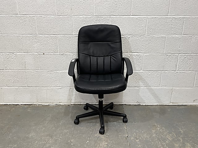 Black Rolling Chair faux leather