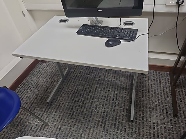 Grey square desk