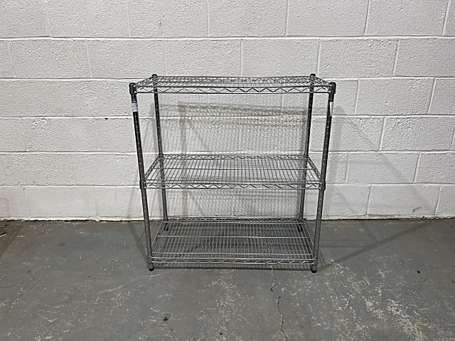 gray metal 3-layer rack shelf