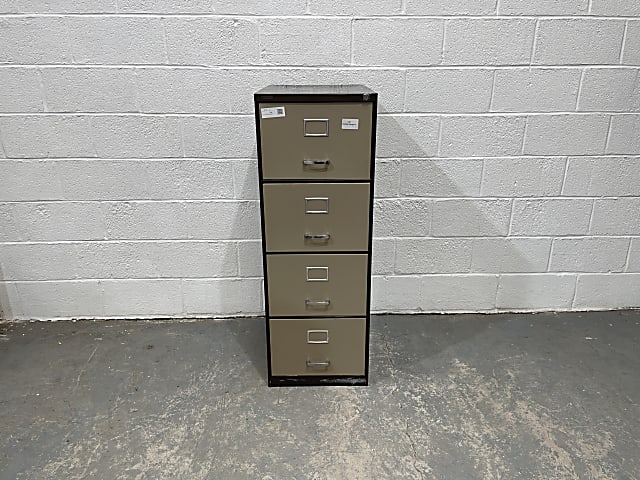 brown 4-drawer filing cabinet