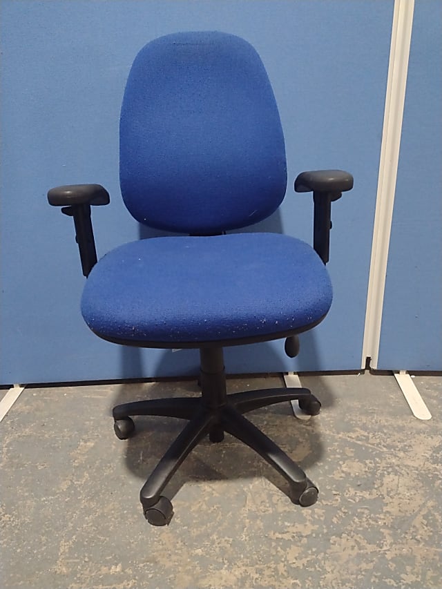 Blue office operator chair