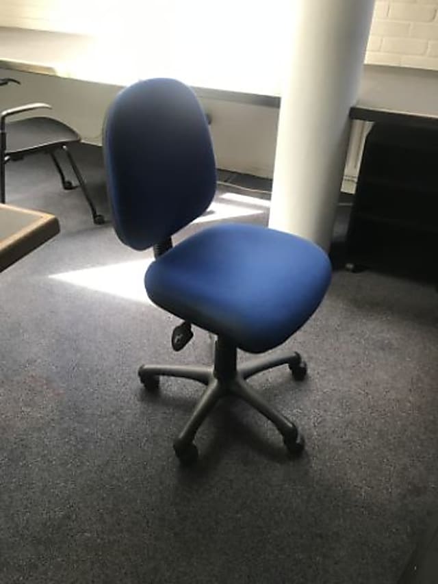 blue office rolling chair