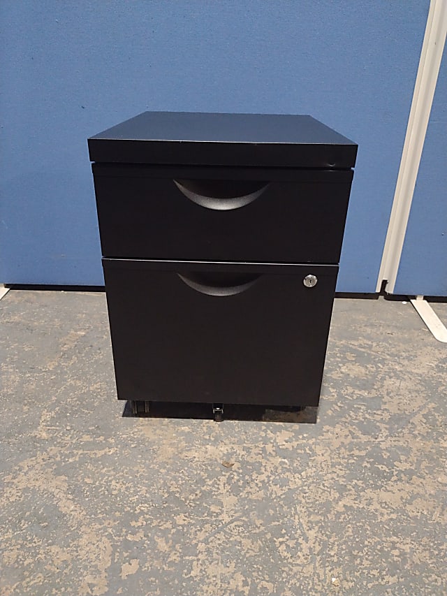 Ikea Two drawer black pedestal 