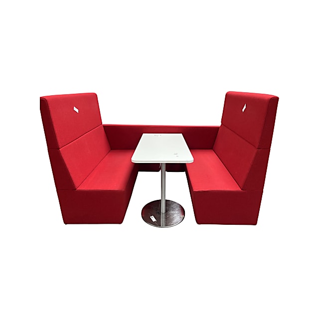 C shaped Privacy sofa booth with table chair