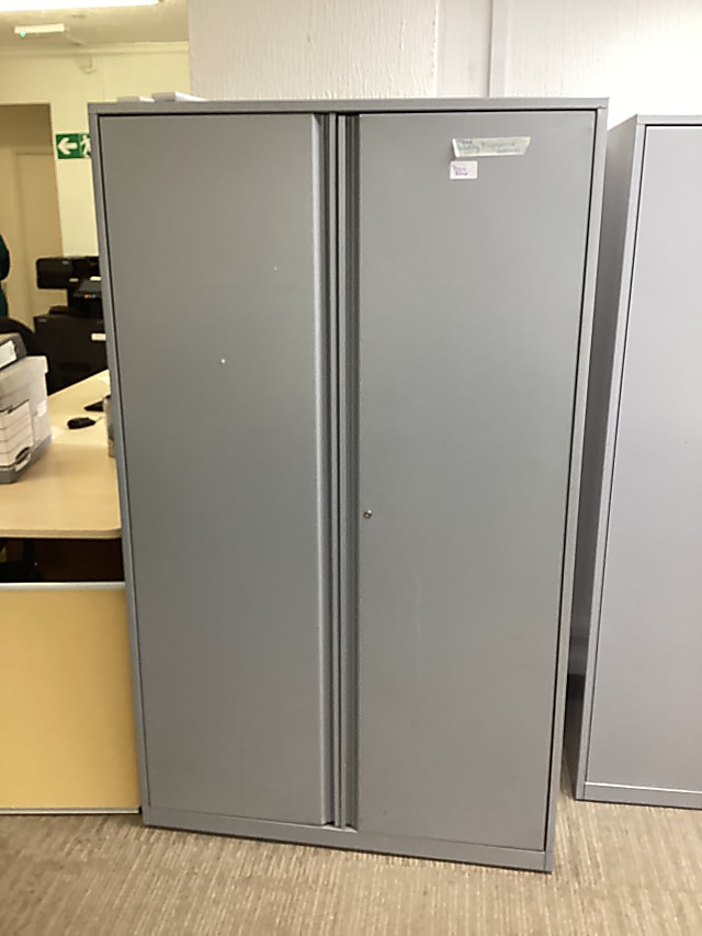 Grey two door cabinet