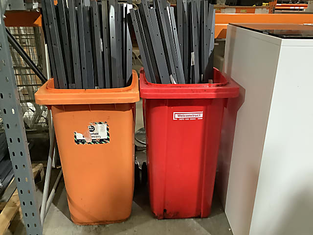 various wheelie bins Keep for warehouse storage