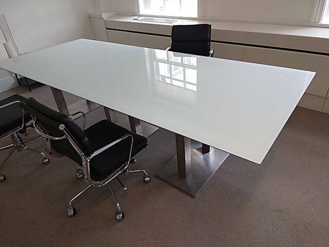 Large glass meeting table