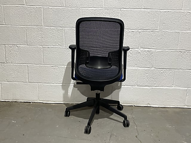 Refurb Orangebox Do Black and Blue Rolling Chair Worn