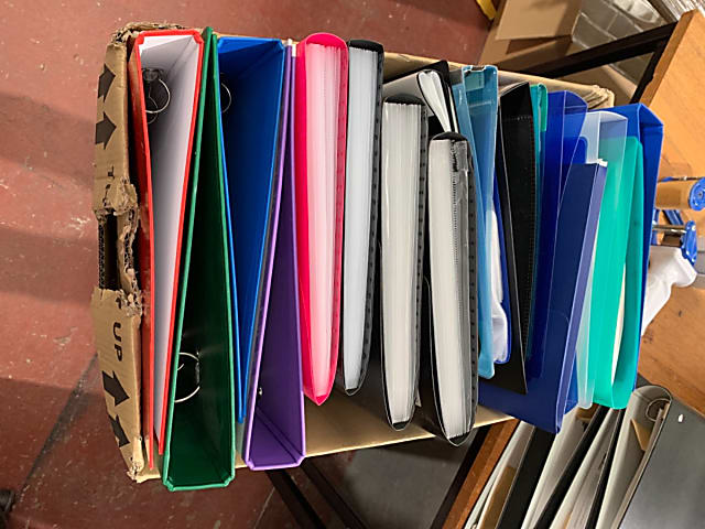 Box of various A4 files and folders 