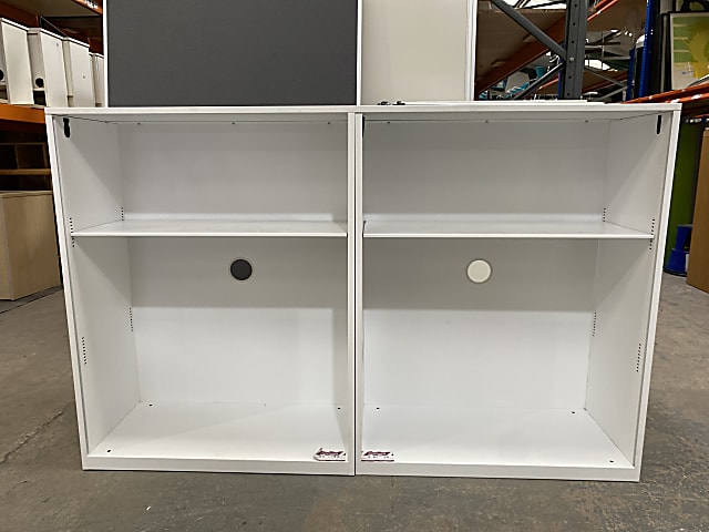 white storage bookcase