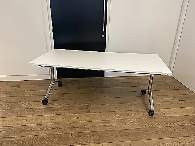 Rectangular White Rolling Desk