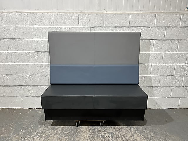 Orangebox Leather Banquette High Back 3 Seater Sofa on Plinth