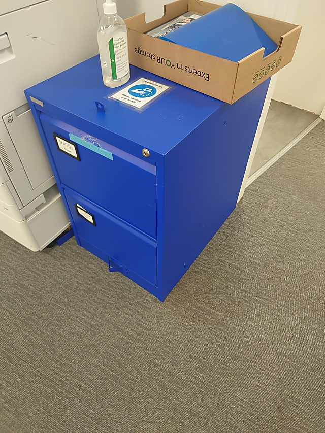 NRBlue two draw filing cabinet