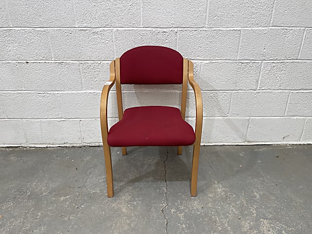 Burgundy wooden frame meeting room chair