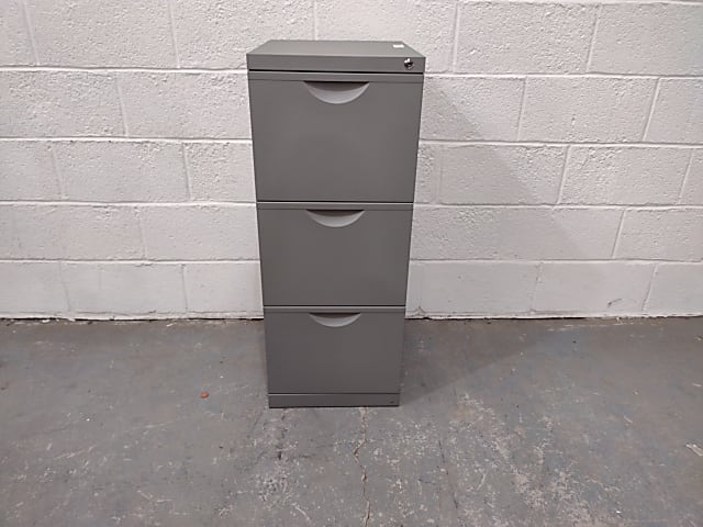 Grey 3-drawer filing cabinet 