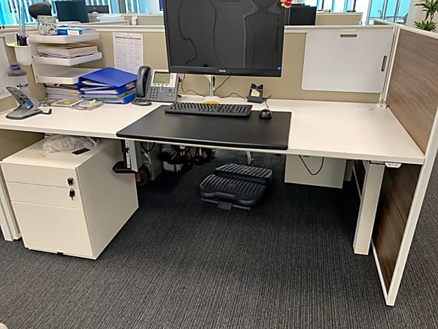 Bank of 2 Height Adjustable Desks