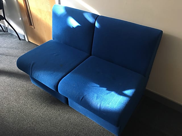 Blue padded chair