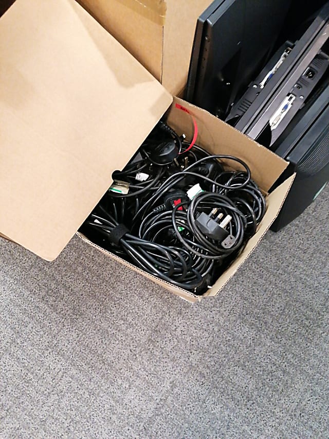 Box of power cables