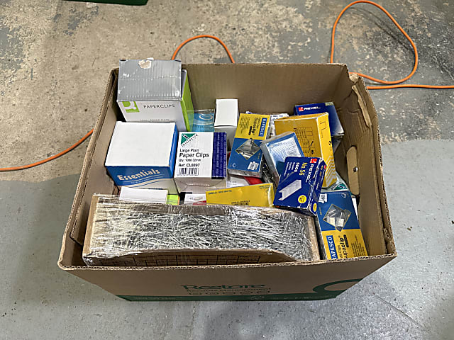 Box of assorted stationery