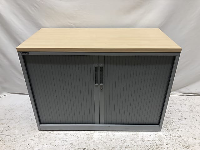 Low tambour cabinet cupboard with shelf