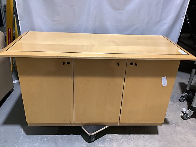 Three door wooden low side cabinet