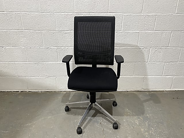 Black mesh back operator chair 