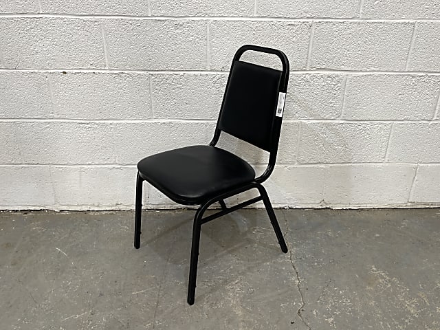 Black waiting room stacking chair