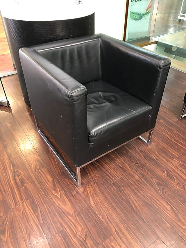 black leather armchair