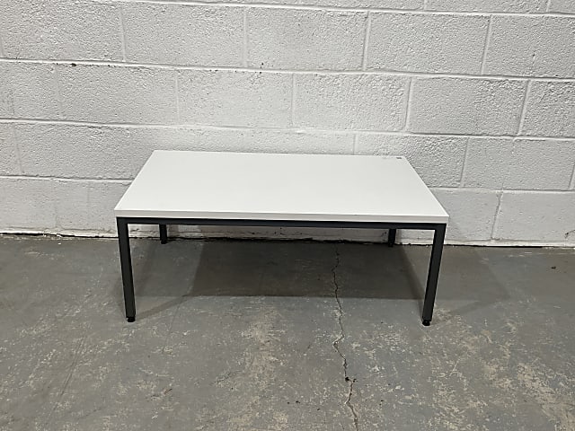 Gresham Low white coffee table black frame