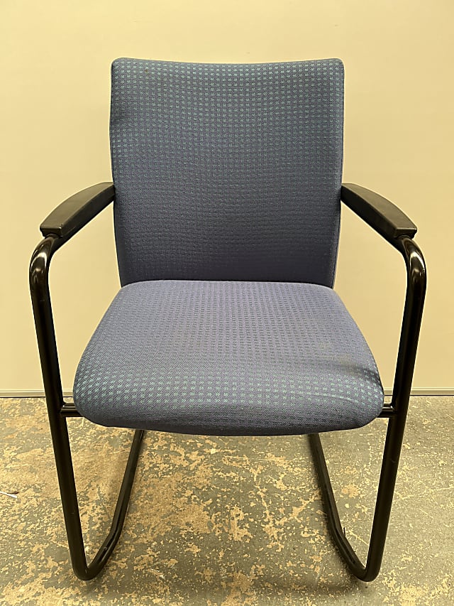Blue Haworth Comforto meeting chair with square arms