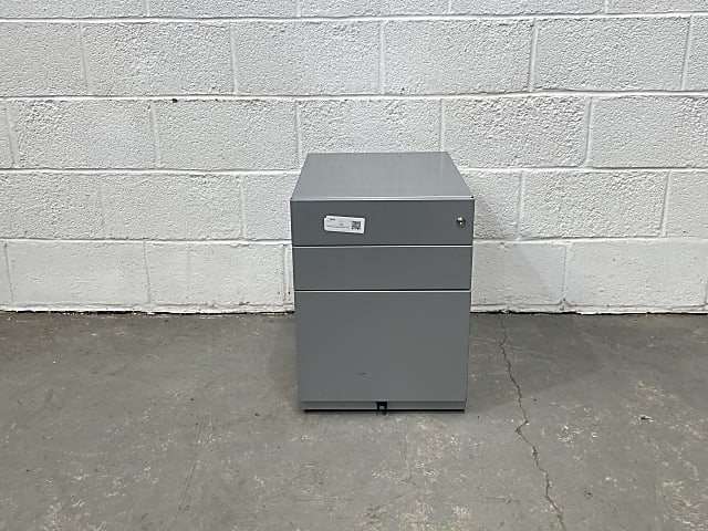 Grey 3 drawer metal pedestal