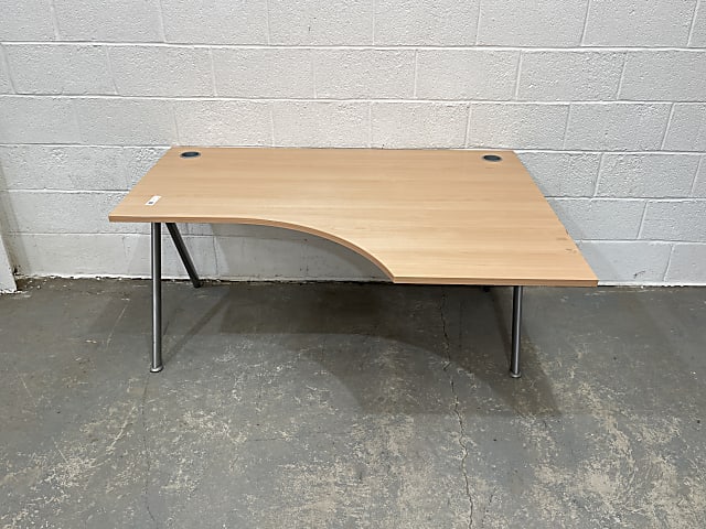 brown wooden desk right hand return