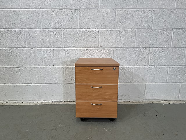 Small Wooden Office Storage Pedestal on wheels