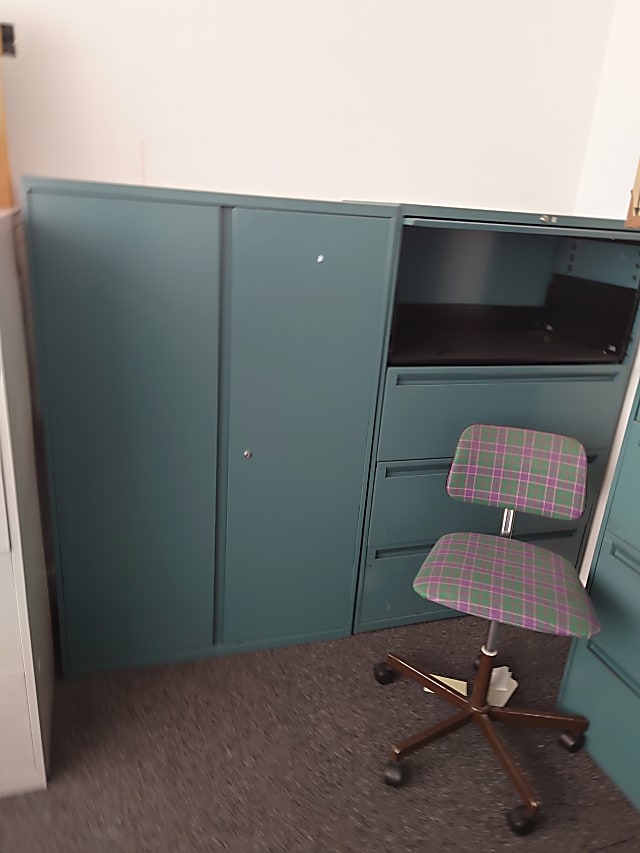 green double door cabinets